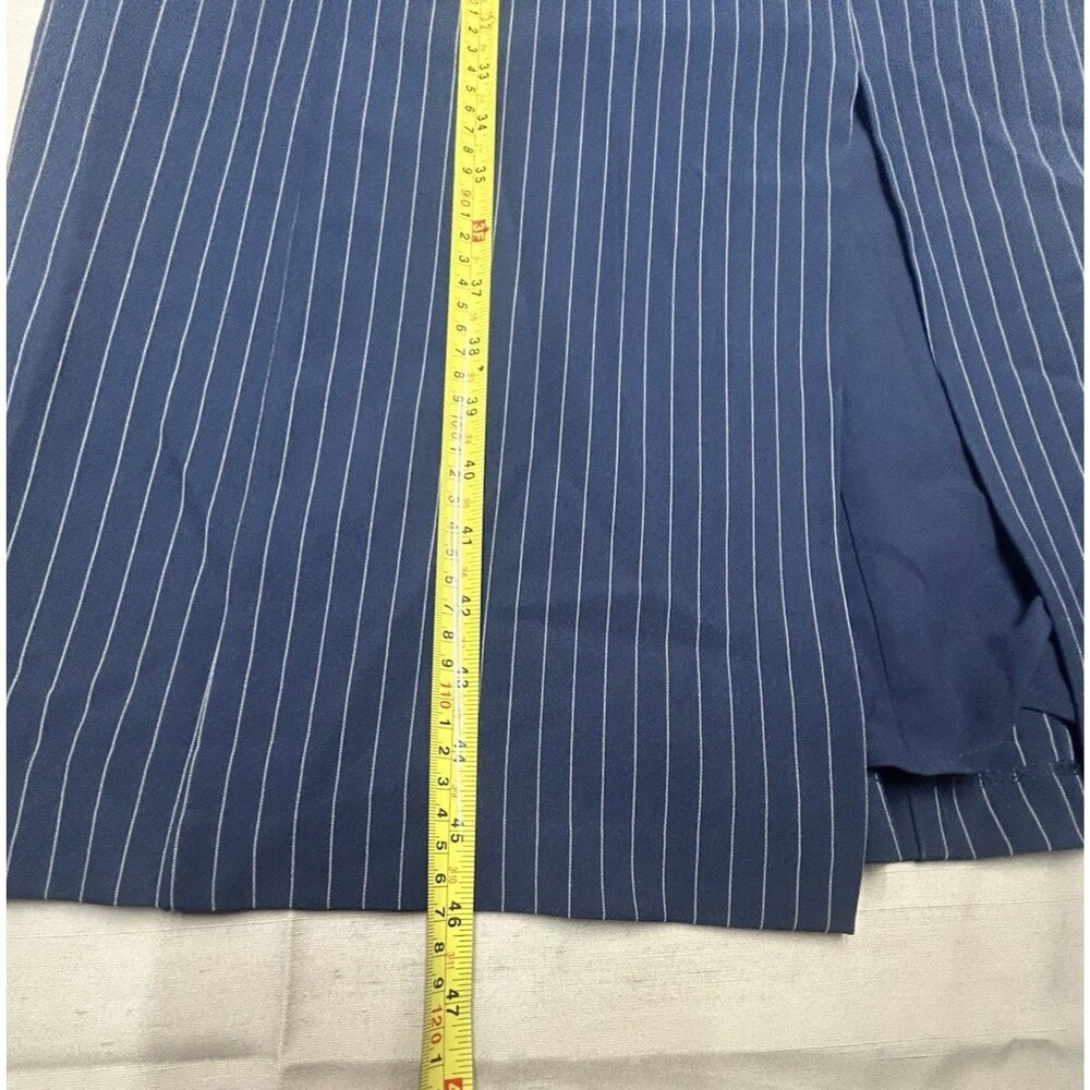 ⁠Banana Republic Navy Pinstripe Maxi Dress 4 Tall Belted Sleeveless Slit⁠ - Picture 3 of 12